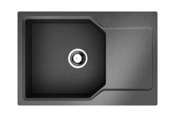 Inset sink with drainer OMOIKIRI Yonaka 78-LB-BL 4993341, black 78x51x19 cm