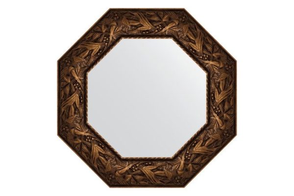 Wall mirror in a baguette frame EVOFORM Octagon BY 3835, Byzantium bronze 58.8x58.8 cm