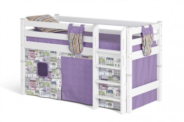 Sonya loft bed option 11 with straight stairs