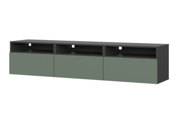 a9ejj9vm31y1jj96nheubf96bwrtjv17.jpg Cabinet Oscar Moon 180x40 with 3 drawers and 3 shelves, anthracite / olive soft