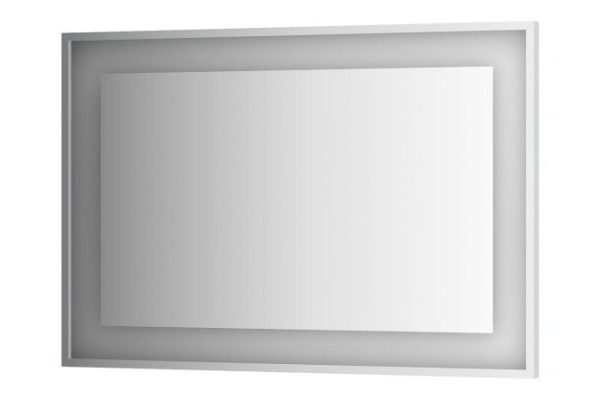 Wall mirror in a baguette frame EVOFORM Ledside chrome with built-in LED lamp, BY 2206 110x75 cm