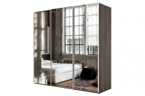 Sliding wardrobe 3-door Comet 300x240 cm wenge Mali, mirror facades