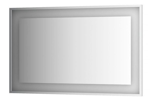 Wall mirror in a baguette frame EVOFORM Ledside chrome with built-in LED lamp, BY 2207 120x75 cm