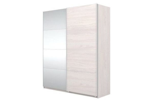 Sliding wardrobe Oscar 200x236x58 cm, light ash Ankor, with mirror inserts