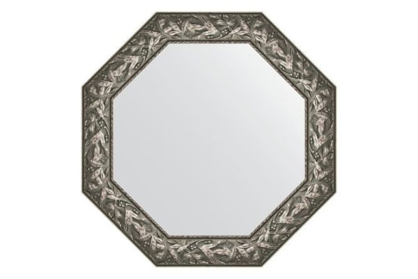 Wall mirror in a baguette frame EVOFORM Octagon BY 3834, Byzantium silver 78.8x78.8 cm