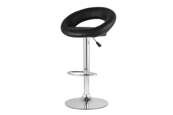 Set of bar stools Cooper New 53x71x48 cm, upholstery color black, legs silver