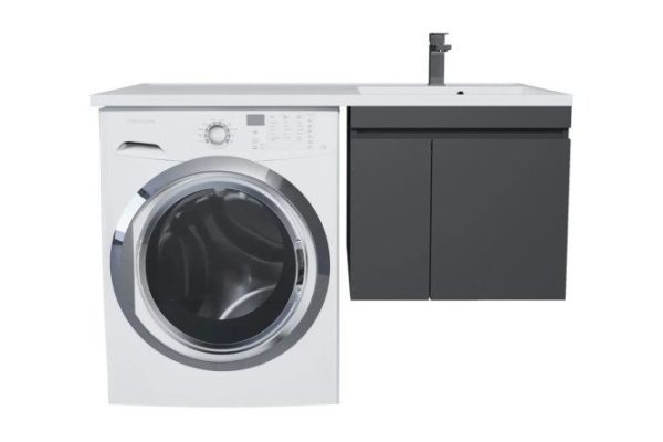 Wall-mounted cabinet for washing machine Magenta 5930205152 55 cm, frame color black, front black