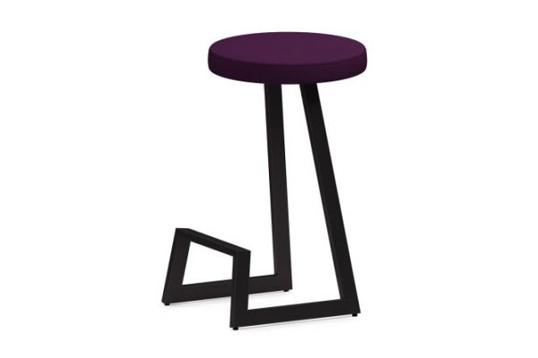 Bar stool Horeca Cors 38x75x38 cm, upholstery color purple, legs black
