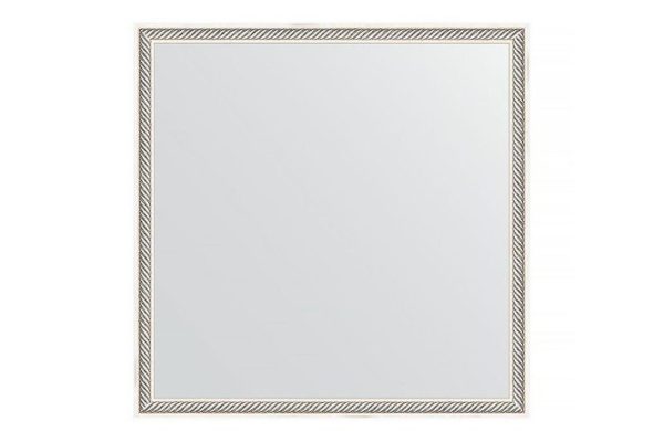 Wall mirror in a baguette frame EVOFORM twisted silver 68x68 cm