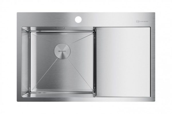 Inset sink with wing OMOIKIRI Akisame 78-IN-L 4973060, stainless steel 78x51x20 cm
