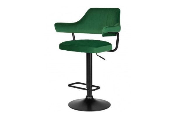Bar chair DOBRIN Charly Black 61x99x54 cm, upholstery green, legs black