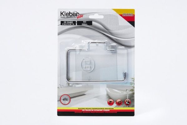 Wall Mounted Toilet Paper Holder Lite Metal, Suction Cup Mount