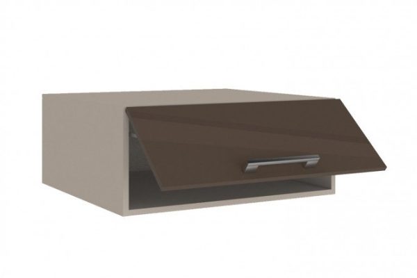 Front for the Amika superstructure cabinet 59.6x23.6 cm, glossy truffle brown color