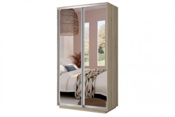 Sliding wardrobe 2-door Slide 120x240x45 cm, Sonoma, with two mirrors