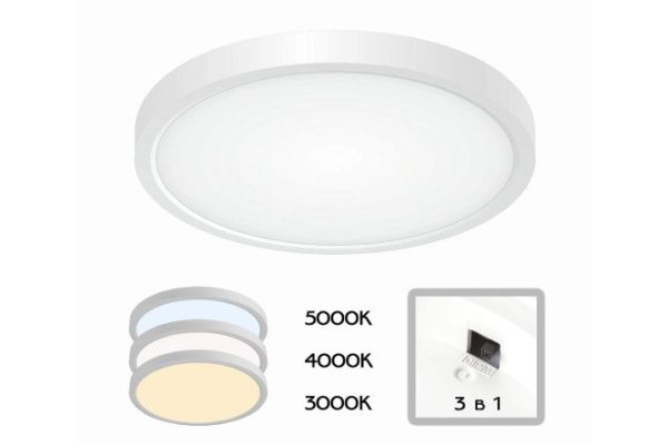Surface mounted lamp CITILUX BASIC 7 sq.m., LED, 23 cm
