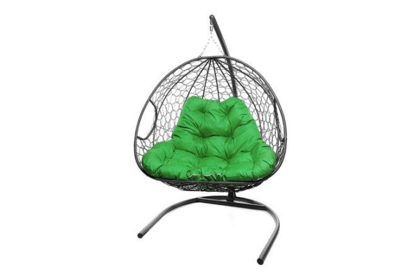 Hanging chair for two 119x186x120 cm, base and frame color white, finishing white