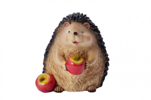 Decorative figure Hedgehog with apples 15 cm, Polystone