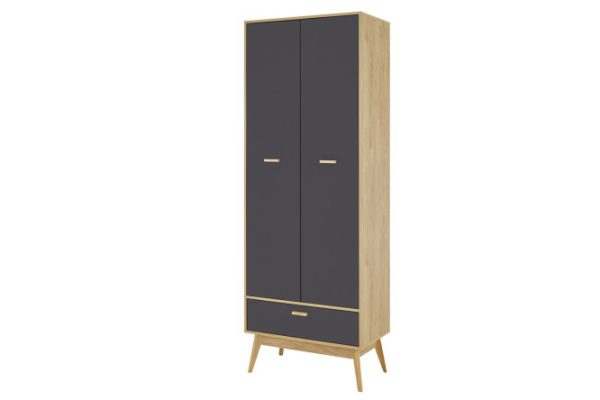 Wardrobe 2-door SCANDICA Horten 80x220x45 cm