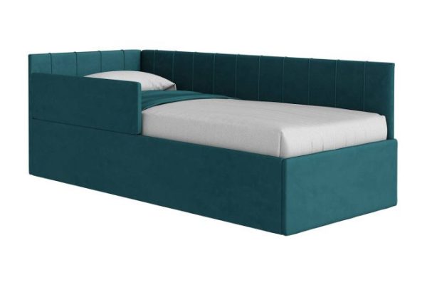 Bed with a lifting mechanism Mika with a side 90x200 cm color green