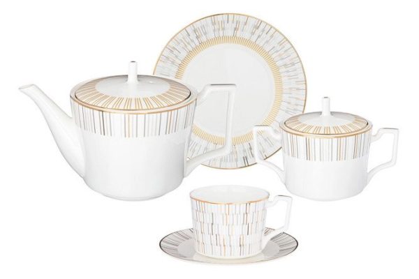 Tea set Lefard Aurora 6 persons, 20 pcs., Porcelain