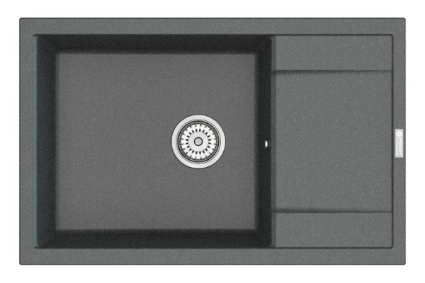 Kitchen sink with drainer POINT Veleta 78 PN3002GR, graphite 78x50x22 cm