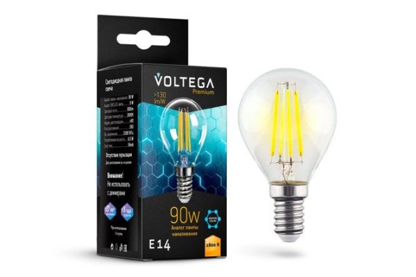 LED lamp VOLTEGA Crystal Globe Graphene 9W, E14, Warm light