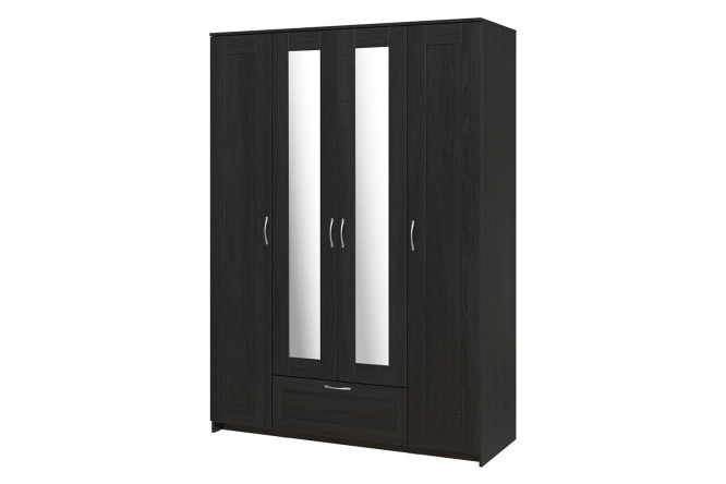 Wardrobe 4-door Sirius with 2 mirrored doors and 1 drawer
