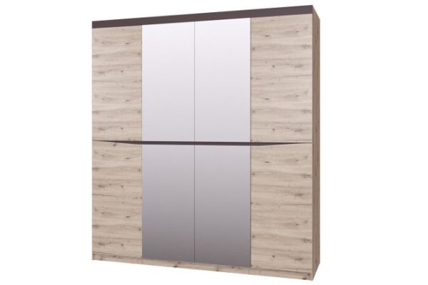 Wardrobe with mirror Tiana 200x218x55 cm