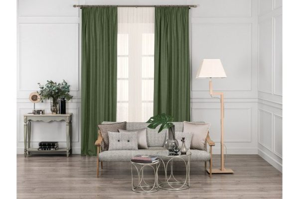 Set of curtains Vilen 240x270 cm, 2 pcs., color light green