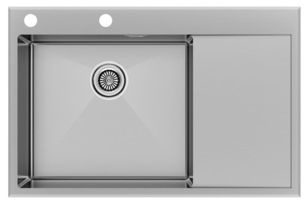 Inset sink PAULMARK Kroner-Edge 78F PM777851-BSL left with drainer 78x51x20 cm