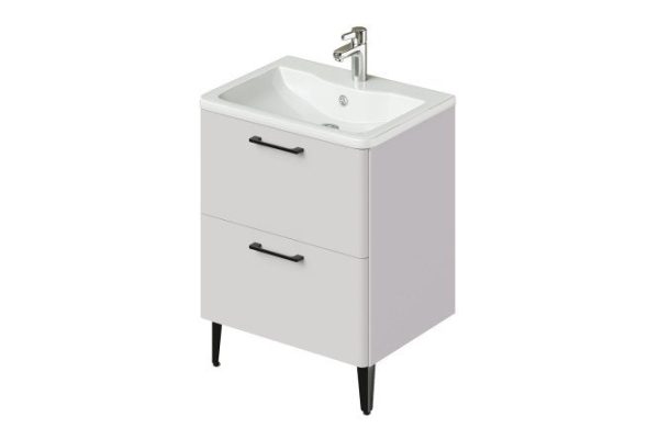 Floor cabinet Nais 2.0 59.5 cm, color ceramic frame, ceramic facade