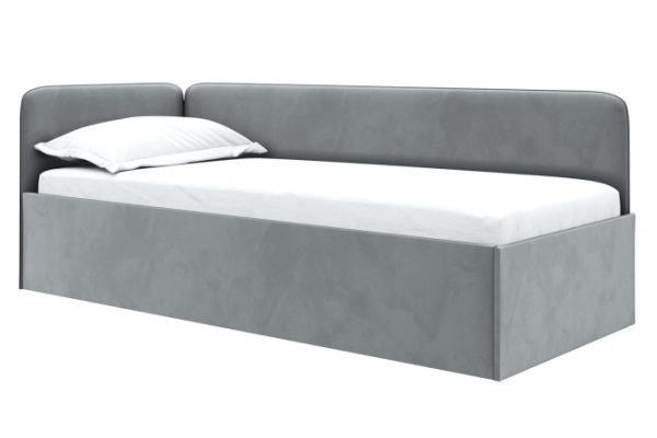 Corner bed Jackie 90x200 cm color light gray