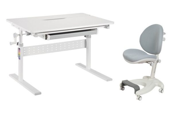 FunDesk furniture set, Colore Gray desk and Cielo Gray chair