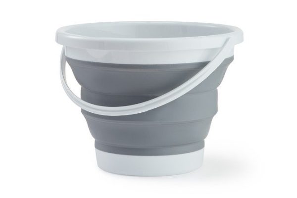 Folding bucket MITTE Folding 10 l, white, gray