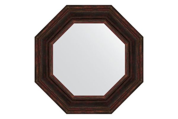 Wall mirror in a baguette frame EVOFORM Octagon BY 3826, dark Provence 59.2x59.2 cm