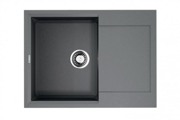 Inset sink with drainer OMOIKIRI Sakaime 68-GR 4993545, gray 68x50x19 cm