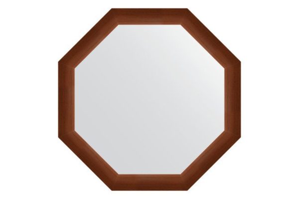 Wall mirror in a baguette frame EVOFORM Octagon BY 3729, walnut 72.4x72.4 cm