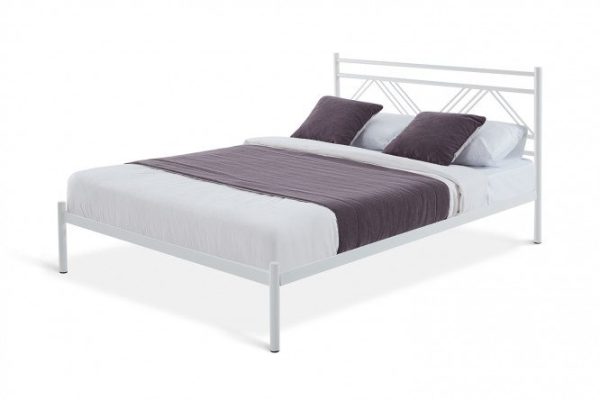 Miter bed color white matte textured 140x200 cm