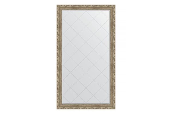 Wall mirror with engraving in a baguette frame EVOFORM vignette antique silver 95x170 cm