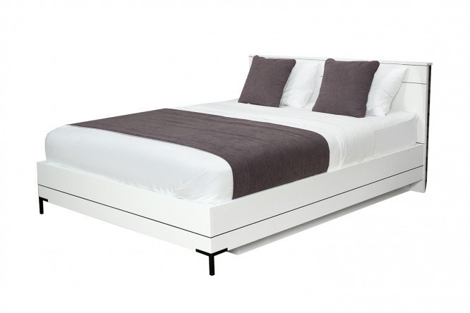 Bed with lifting mechanism Nord color white, black 160x200 cm