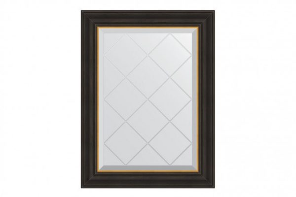 Wall mirror with engraving in a baguette frame EVOFORM BY 4529 ebony with gold 54x71 cm