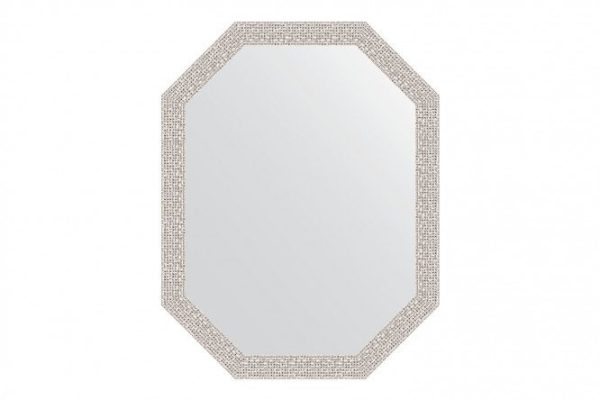 Wall mirror in a baguette frame EVOFORM Polygon BY 7006, chrome mosaic 53x68 cm