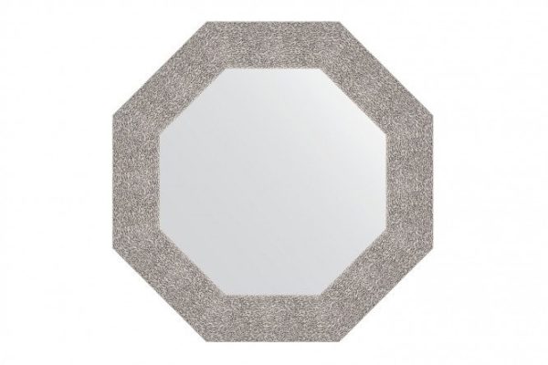 Wall mirror in a baguette frame EVOFORM Octagon BY 7352, embossed silver 61x61 cm