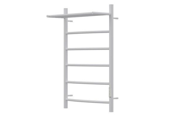 Electric heated towel rail POINT Athena P5 with shelf, white PN04858PW 53.2x80x25.1 cm