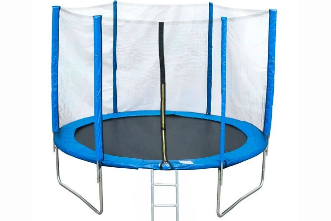 Trampoline AL-out305-blue with external mesh 305x245x305 cm