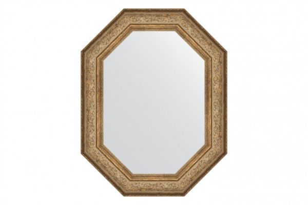 Wall mirror in a baguette frame EVOFORM Polygon BY 7251, antique bronze vignette 70x90 cm