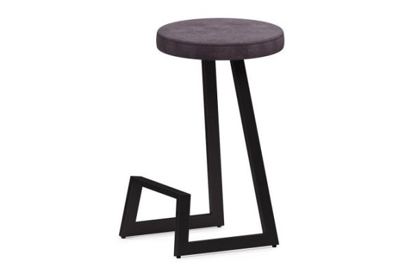 Bar stool Horeca Cors 38x75x38 cm, upholstery color gray, legs black