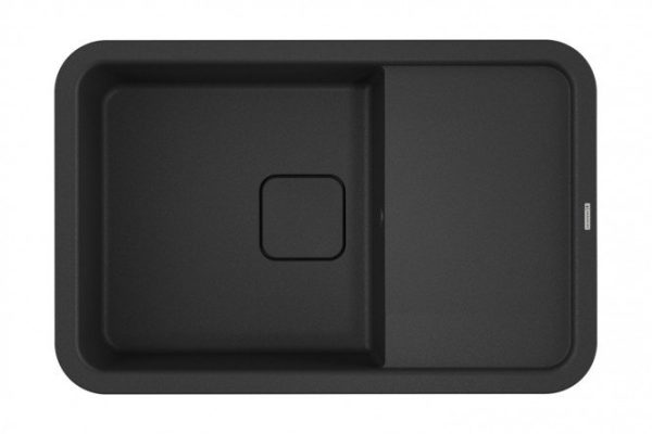 Inset sink with drainer OMOIKIRI Tasogare 78-BL 4993750, black 78x51x19 cm
