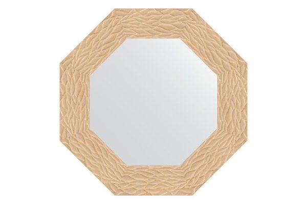 Wall mirror in a baguette frame EVOFORM Octagon BY 3796, golden dunes 56.6x56.6 cm