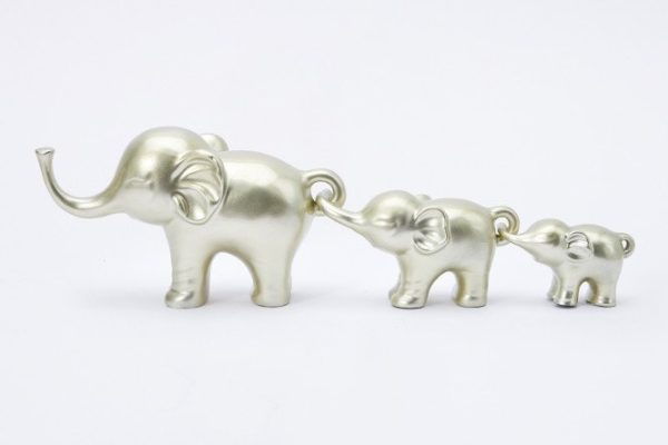 Set of 3 decorative figures Elephant Family 57x8.5x15 cm